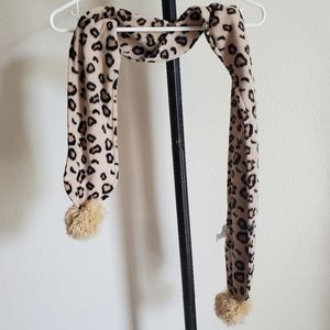 B2G1 FREE, Leopard print pom scarf